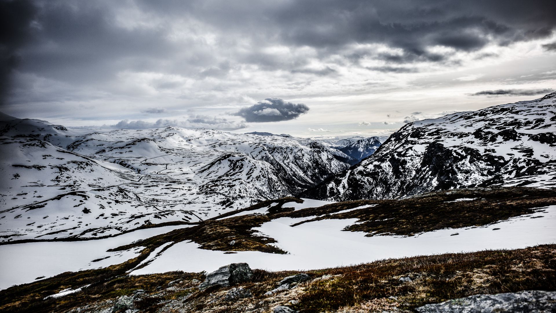 Snowy mountains Norway